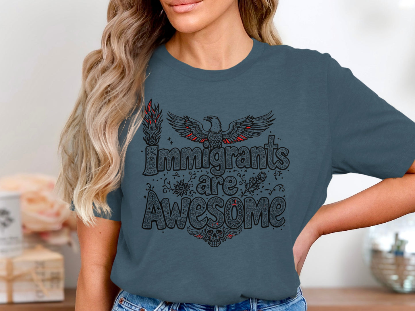 Immigrants Are Awesome Graphic Short Sleeve T-Shirt product type