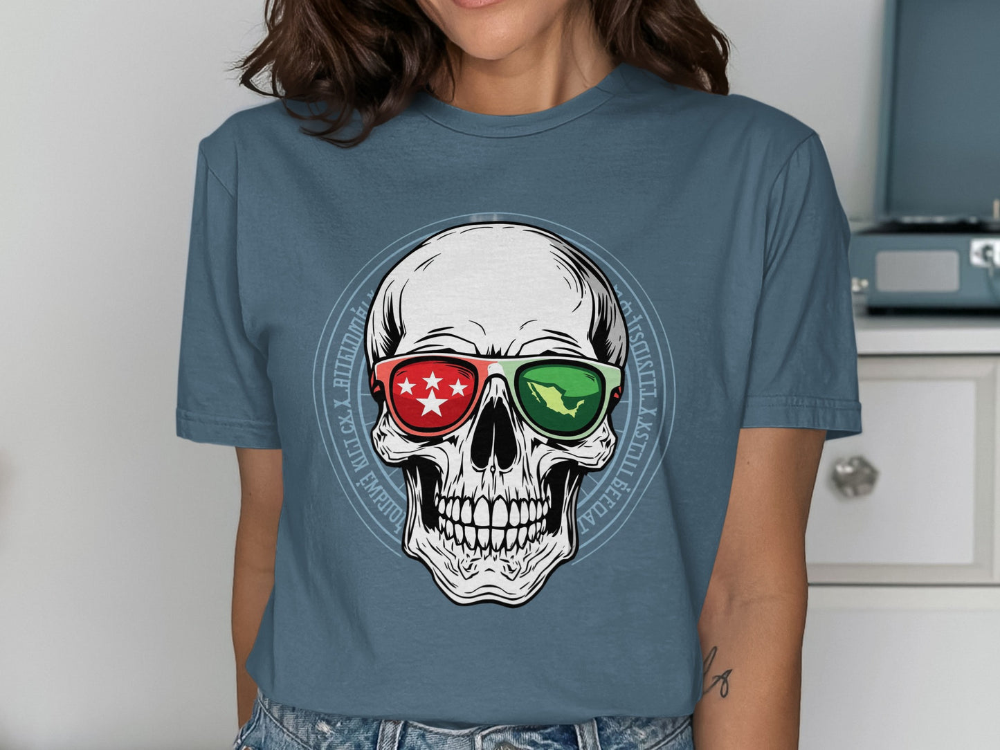 Edgy Skull with Sunglasses Design T-Shirt product