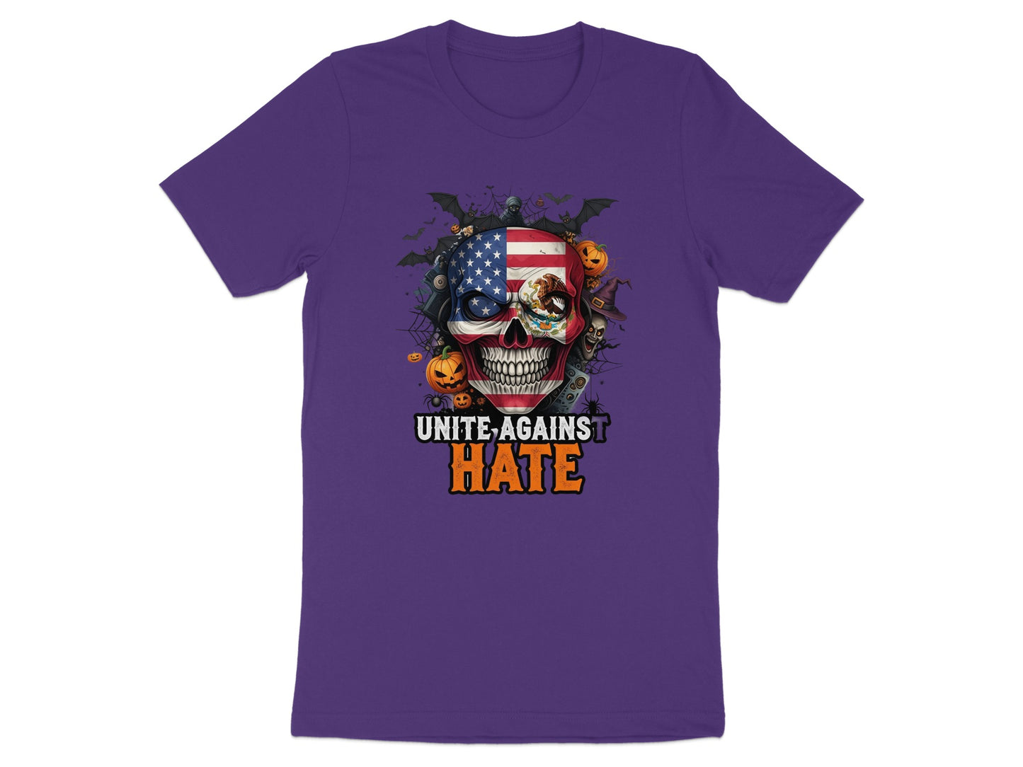 Unite Against Hate Skull T-shirt Halloween product
