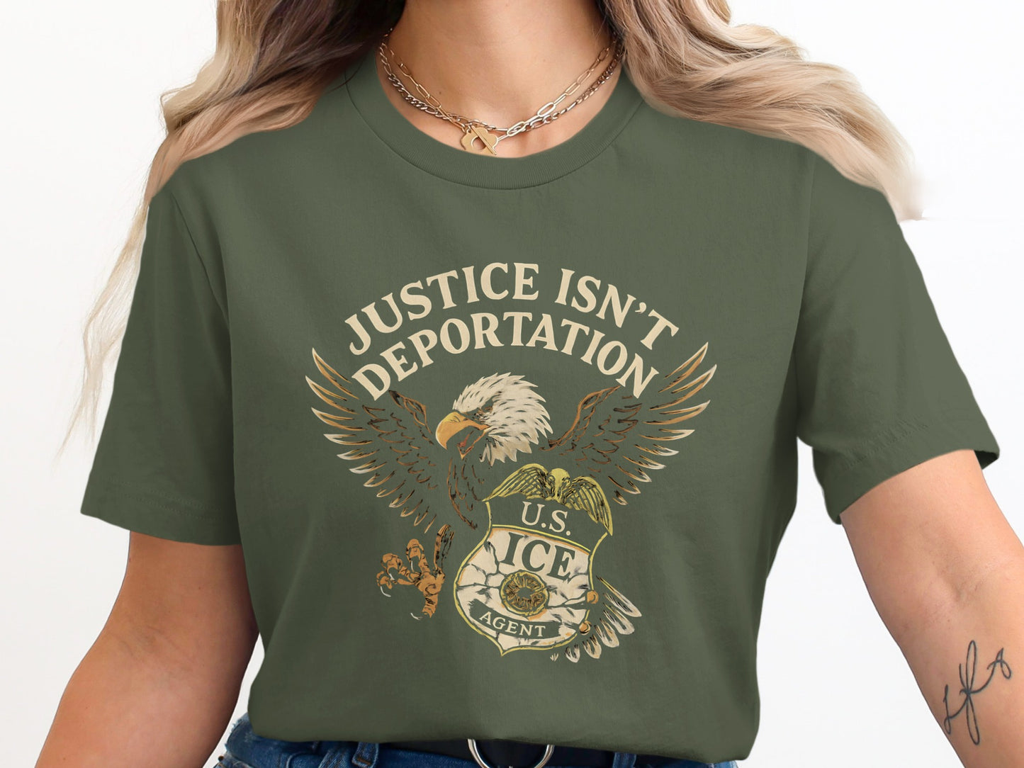 Justice Isn't Deportation U.S. ICE Agent T-Shirt Product