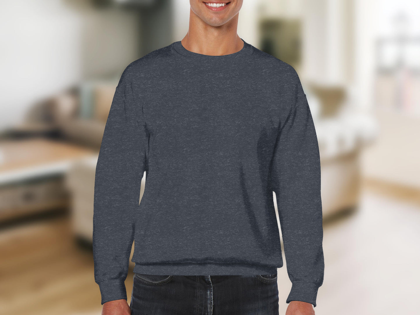 Comfortable Dark Grey Crewneck Sweater Casual Wear product type