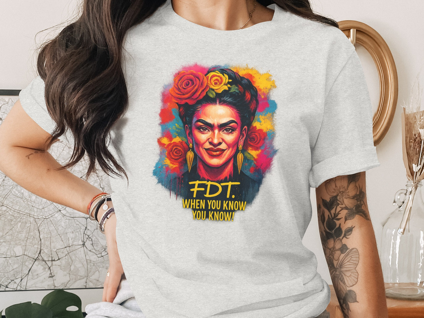 Vibrant Artistic Portrait Graphic Design Shirt product