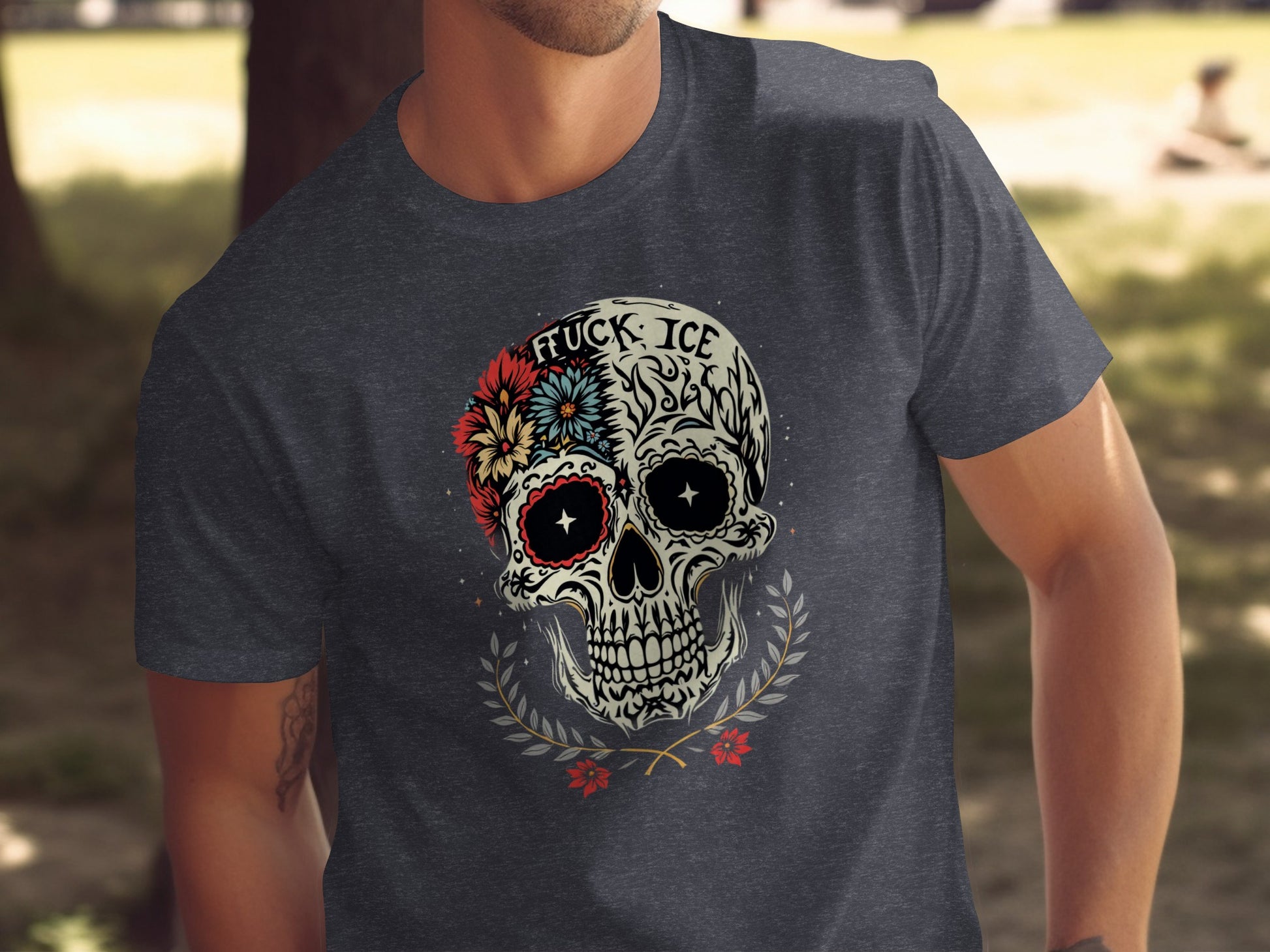 Stylish Fuck Ice Skull Graphic Tee Shirt product