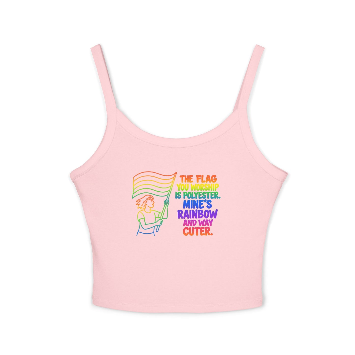 high quality Pride Rainbow Graphic Women's Spaghetti Strap Tank Top