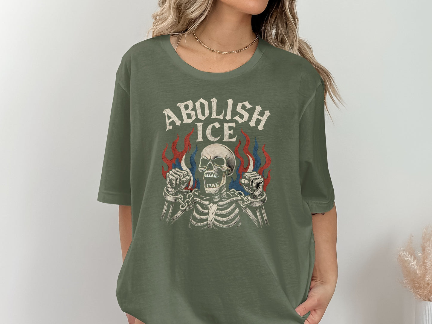 Abolish Ice Skeleton Graphic Tee T Shirt Clothing product type