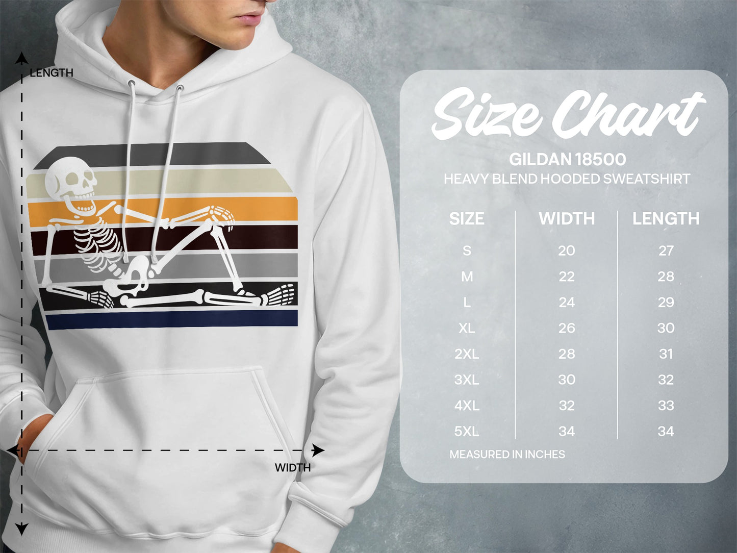Vintage Retro Skeleton Gildan 18500 Hooded Sweatshirt product