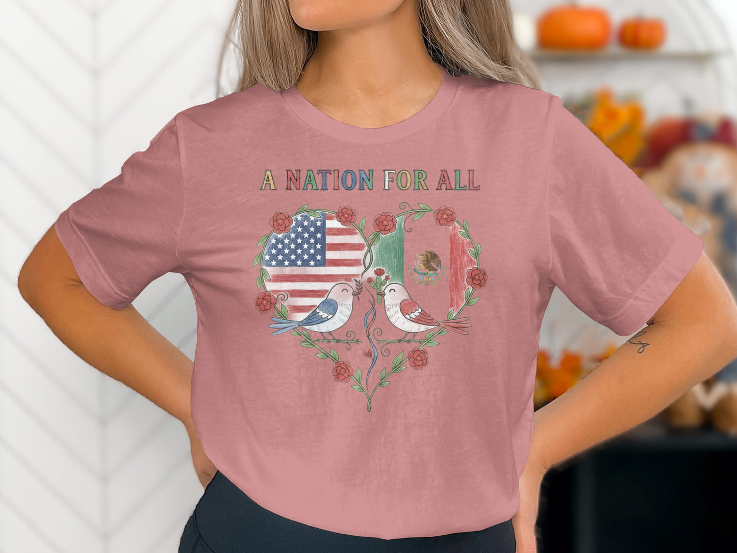 A Nation For All Heart Design Graphic Tee product type