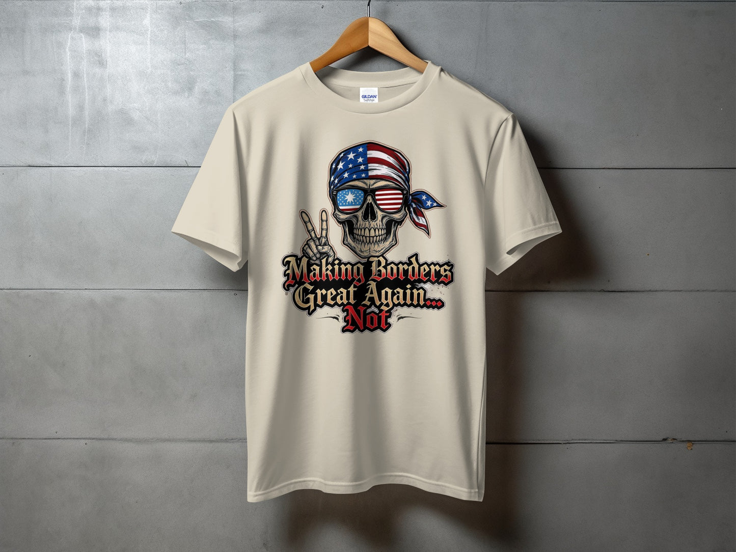 Patriotic Skull Peace Sign Graphic T-Shirt product type