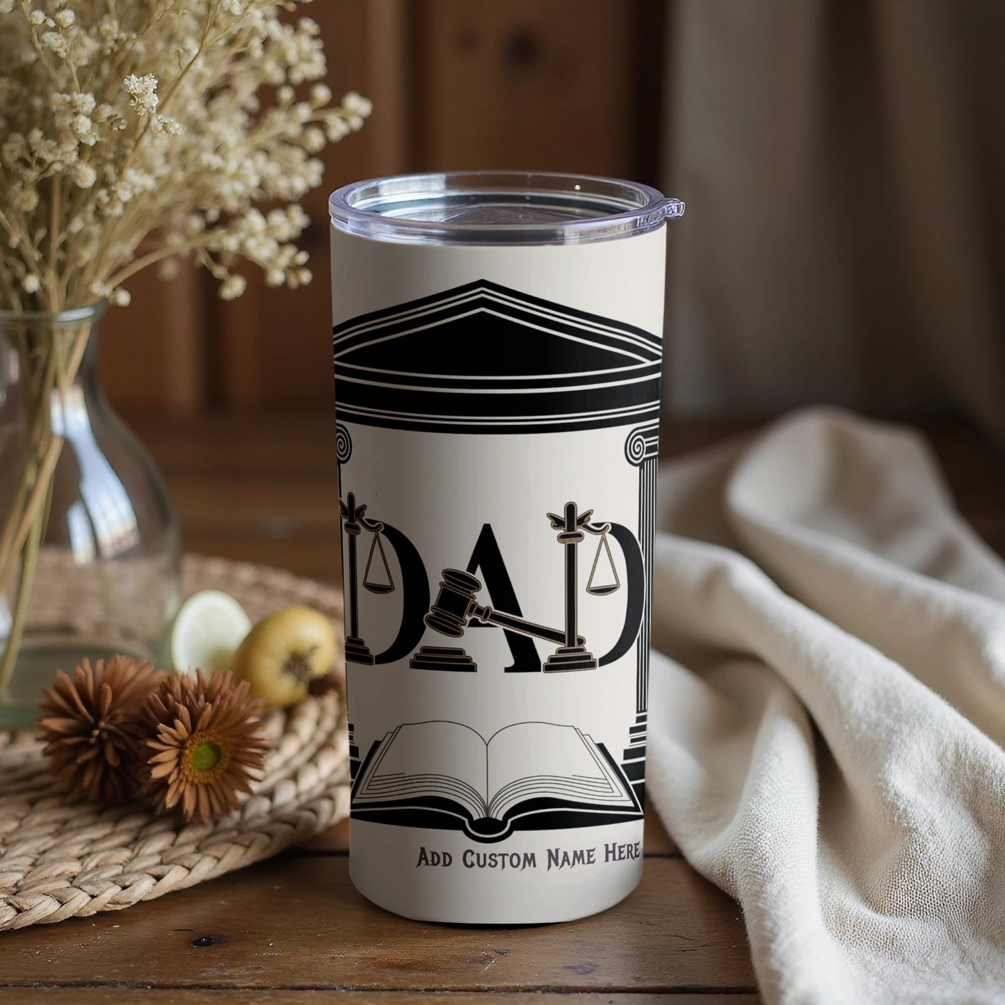Personalized Legal Theme Dad Tumbler Customizable Product