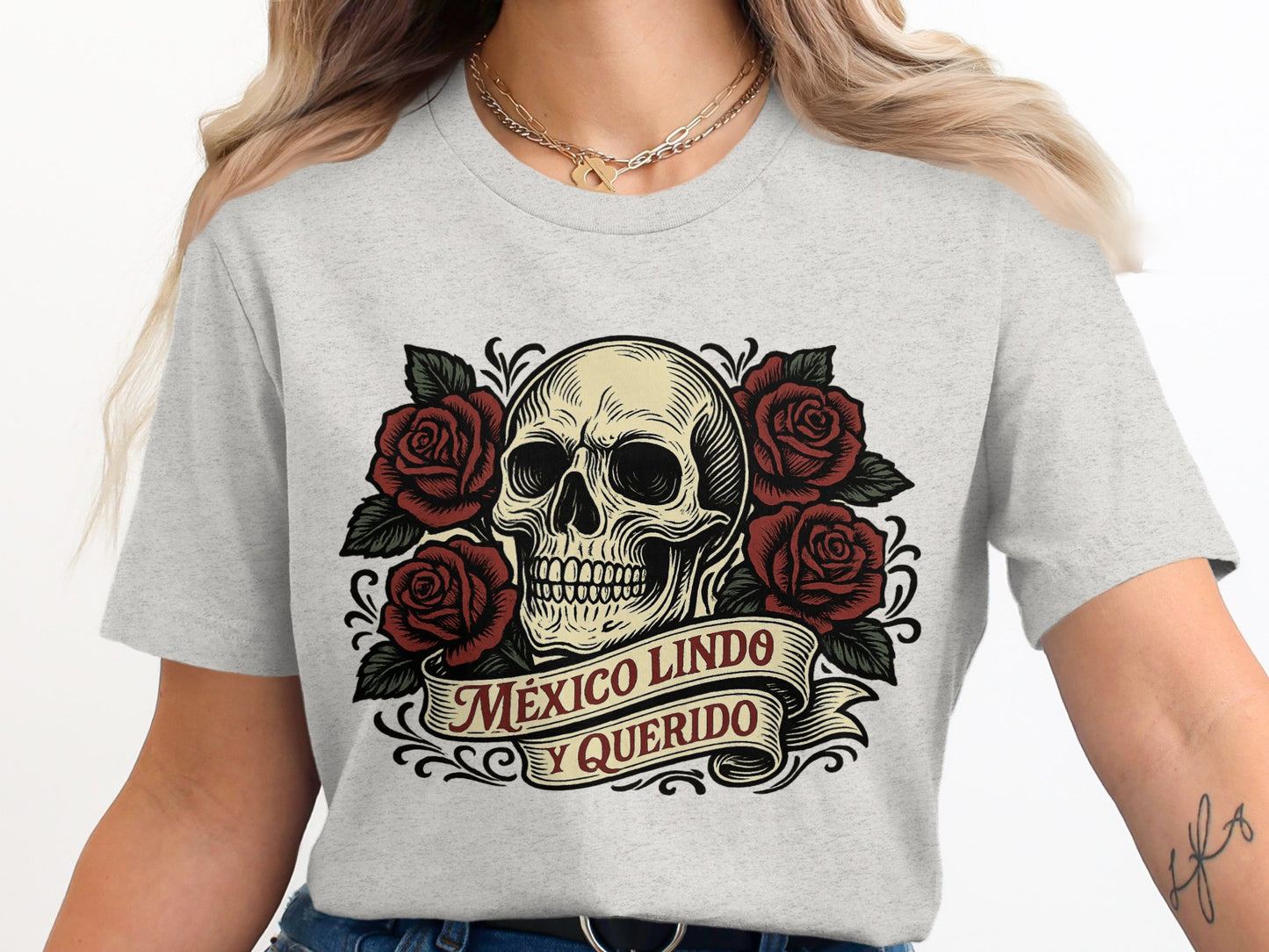 México Lindo Y Querido Skull Floral Design product