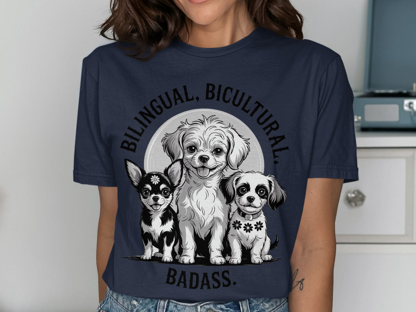 Bilingual Bicultural Badass Dogs Graphic T-shirt product