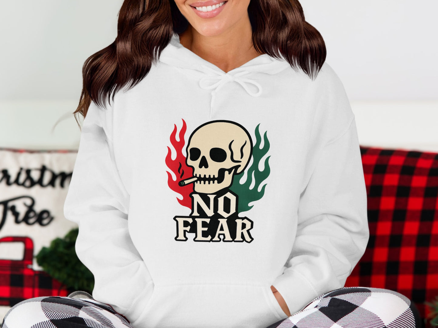 No Fear Flaming Skull Graphic Hoodie product