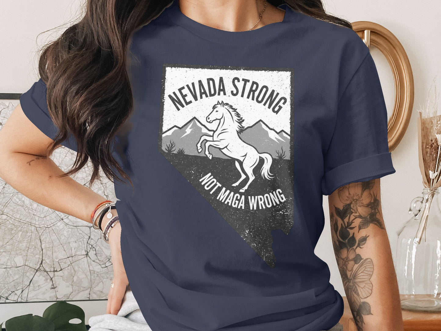 Nevada Strong Not Maga Wrong Ladies T-Shirt product