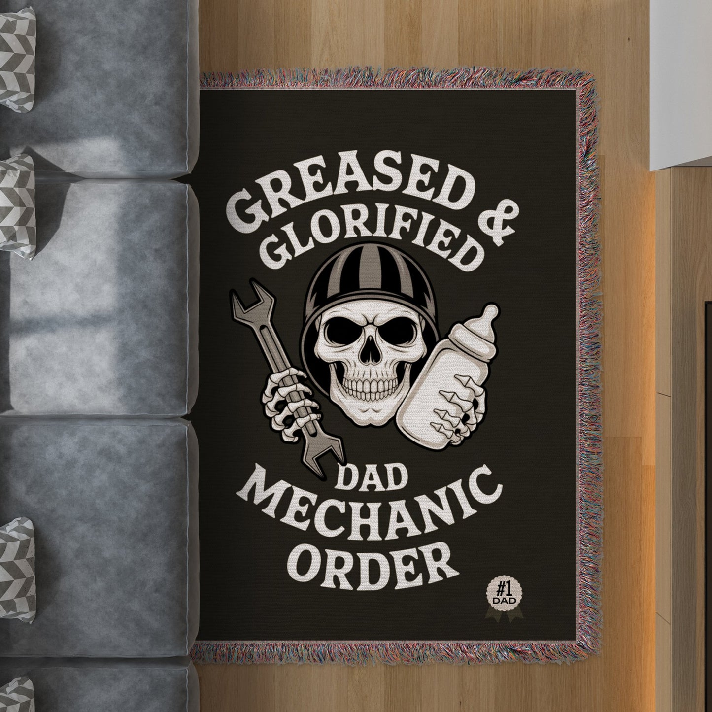 Greased Glorified Dad Mechanic Order Blanket product