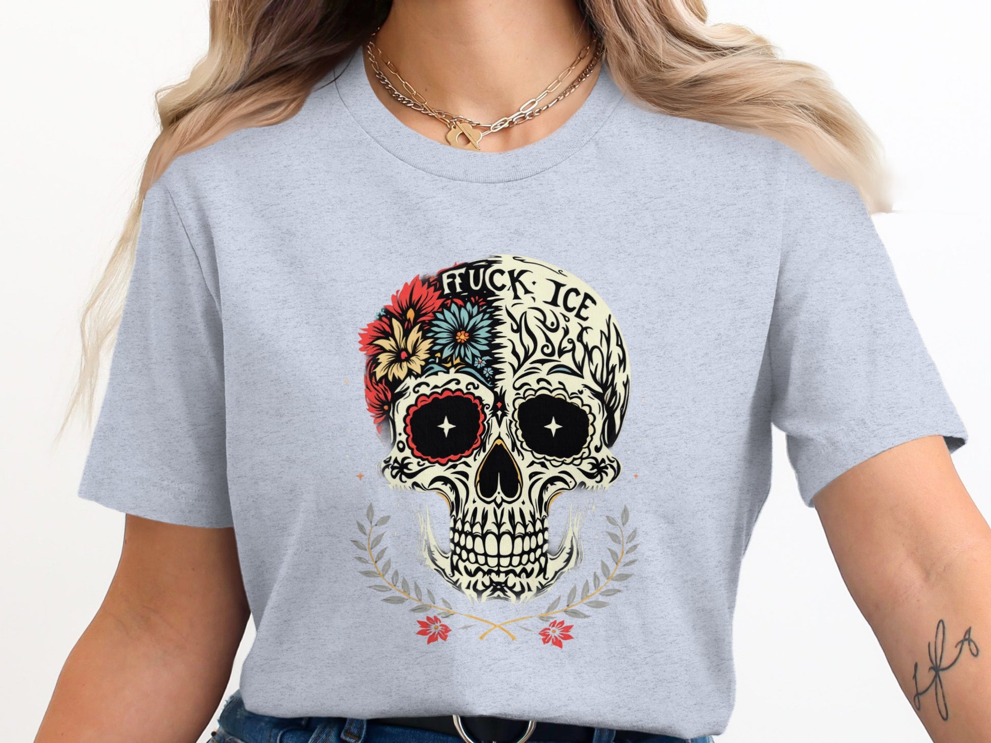 Unique Skull Art Design Women's T-Shirt product type