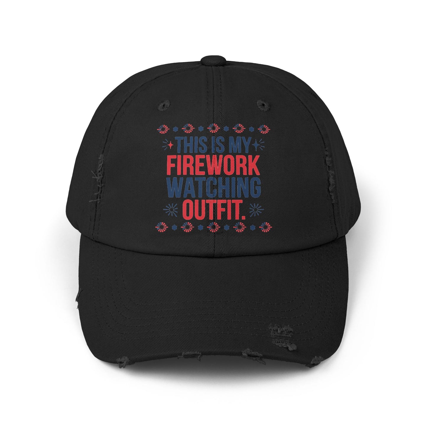 Firework Watching Cap - Unisex Distressed Hat for Celebrations