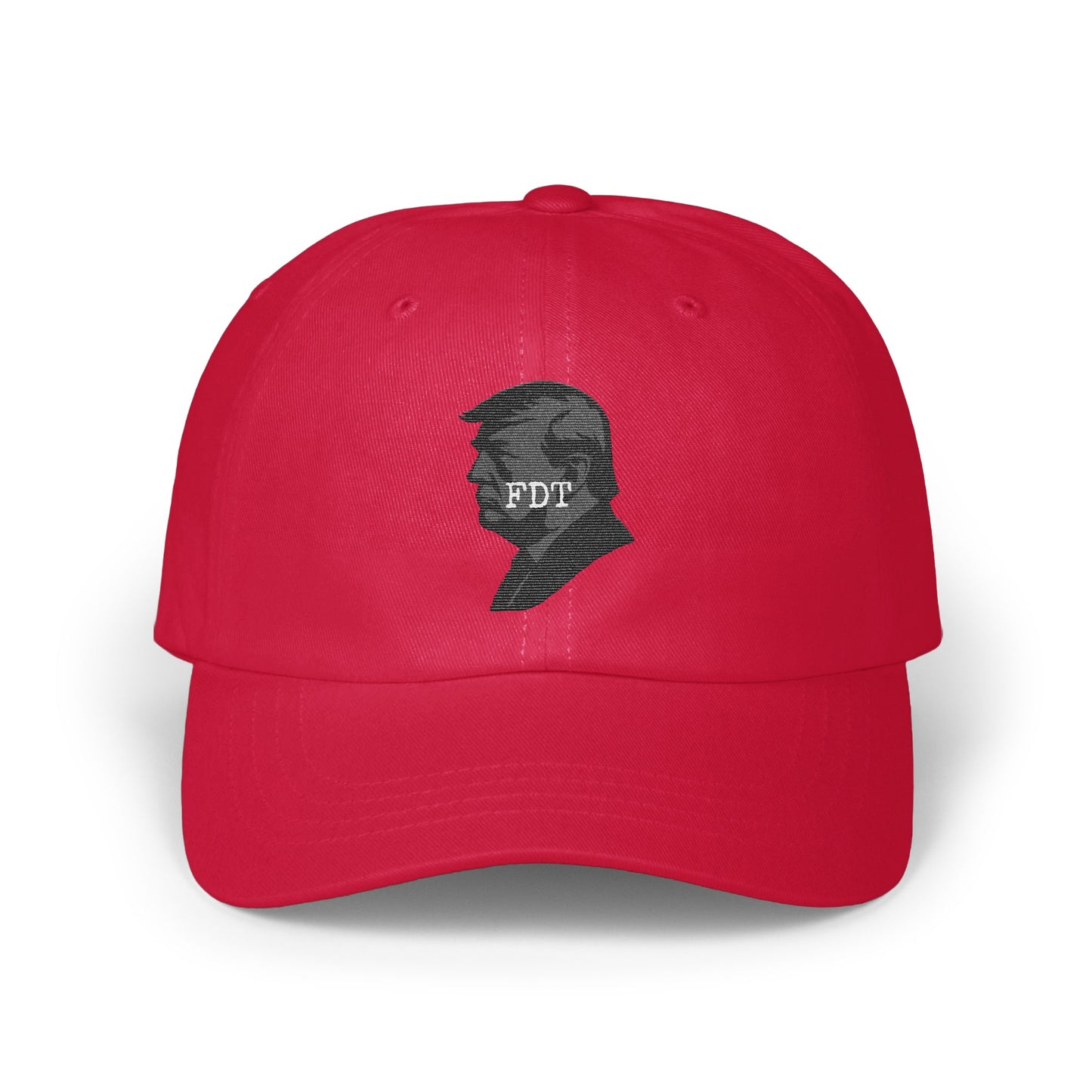 Stylish Red Hat with Iconic Profile Design product type