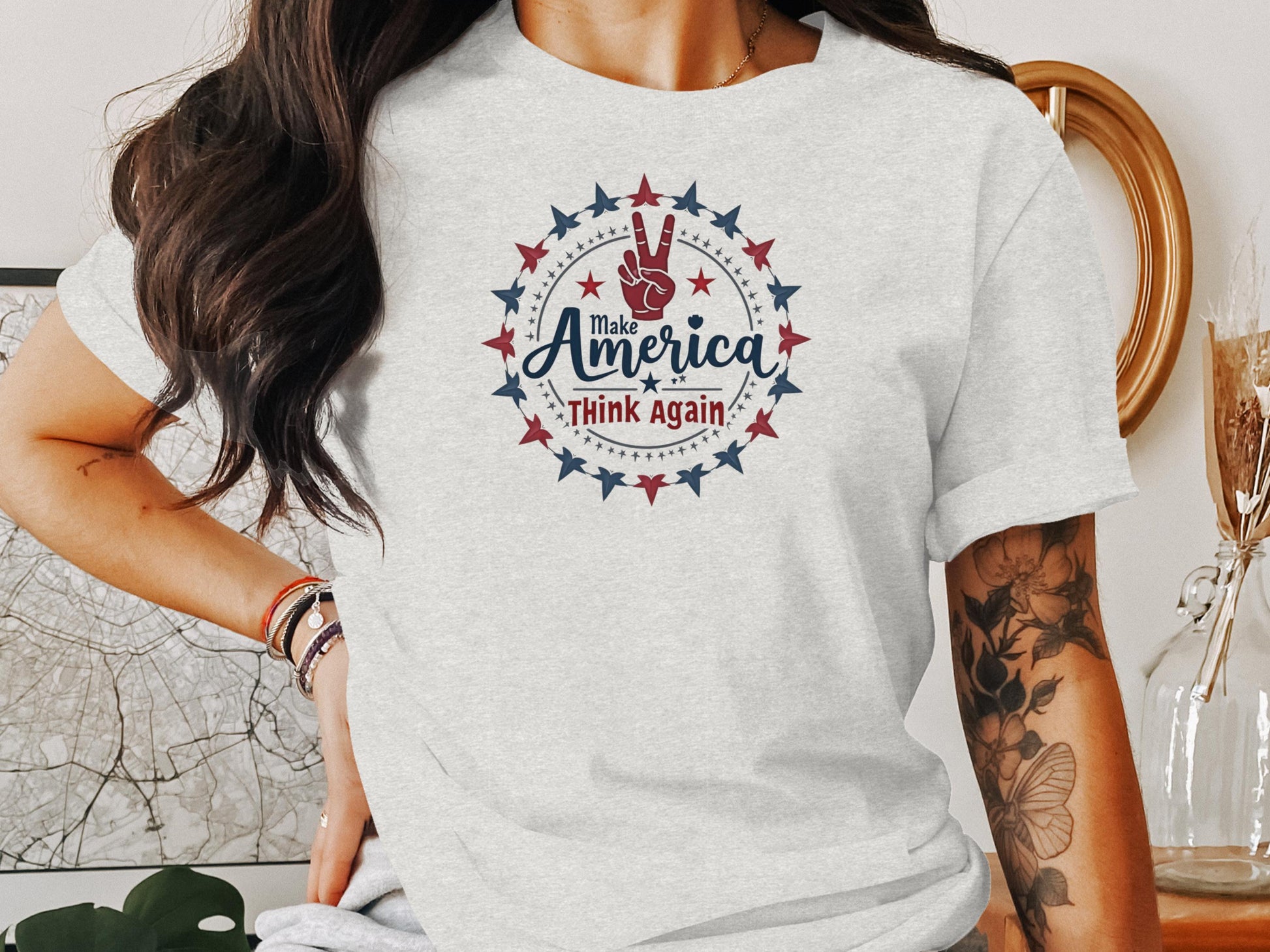 Make America Think Again Star Design T-Shirt product type
