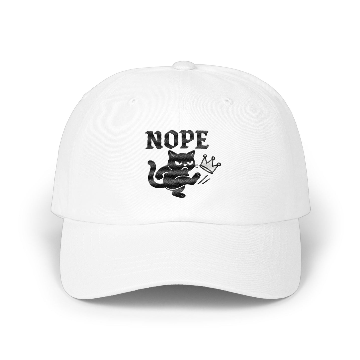 Fun Cat Graphic Nope Design White Hat product