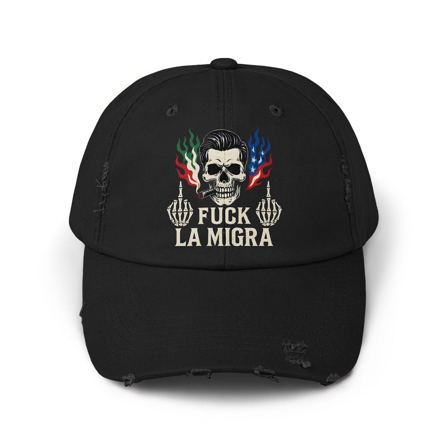 Bold Statement Skull Graphic Distressed Cap product