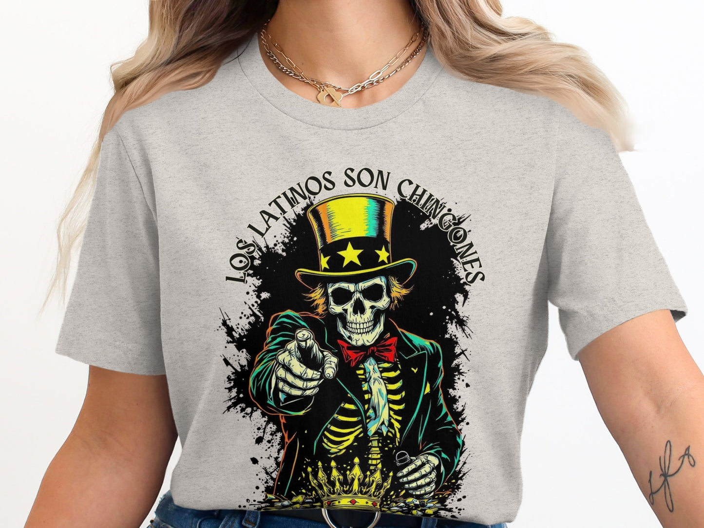 Los Latinos Son Chingones Skeleton Graphic product type