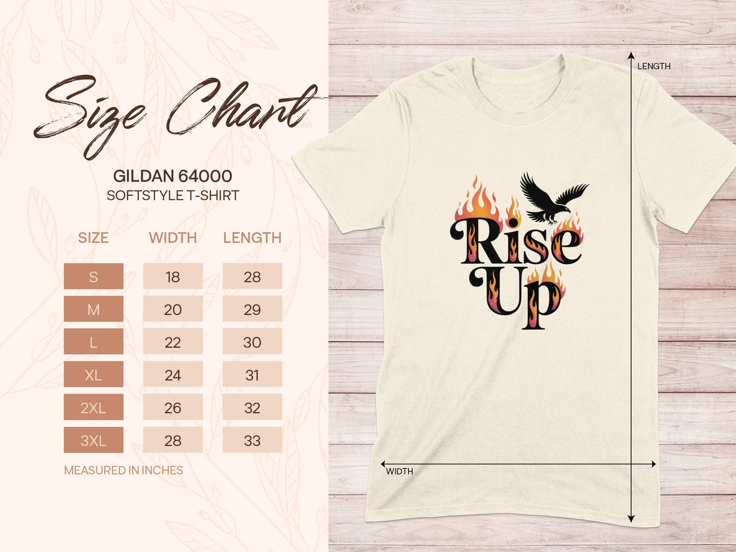 Rise Up Flaming Design Gildan 64000 Softstyle T-Shirt product