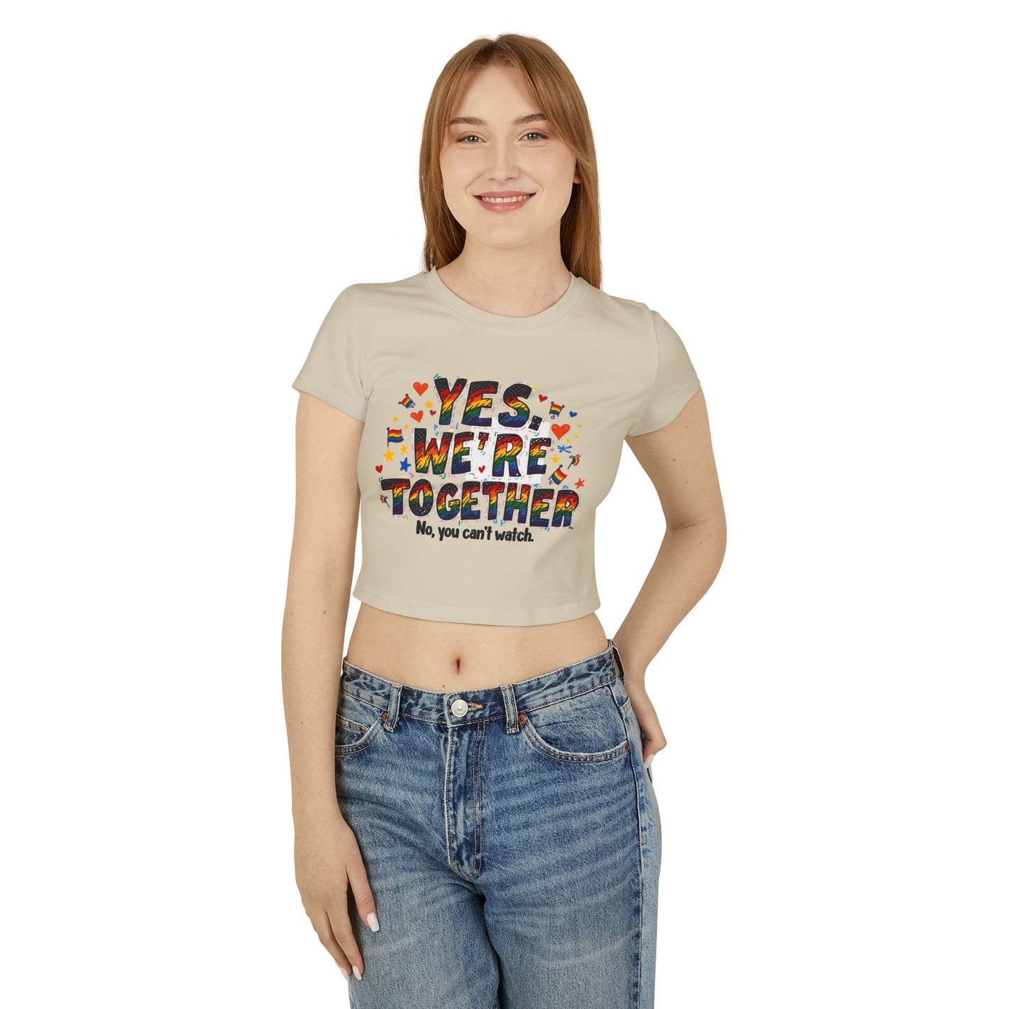 Colorful Yes We're Together Baby Tee - Cute Casual Top for Fun Gatherings