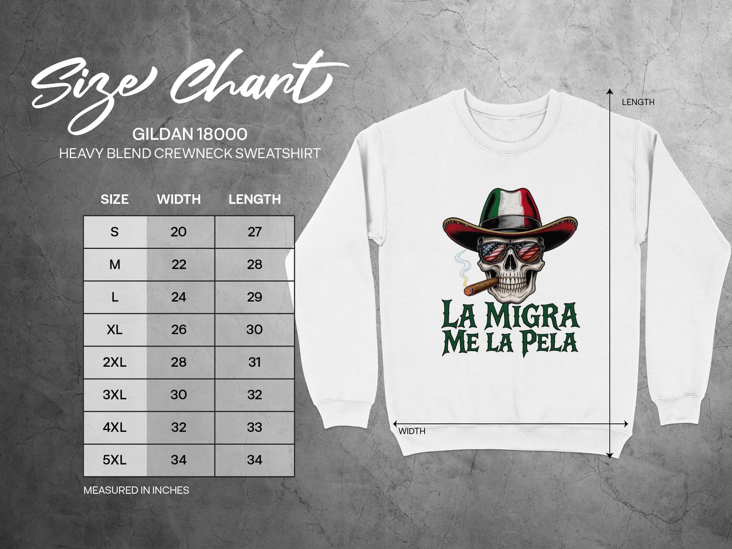 La Migra Me La Pela Skull Sweatshirt product type
