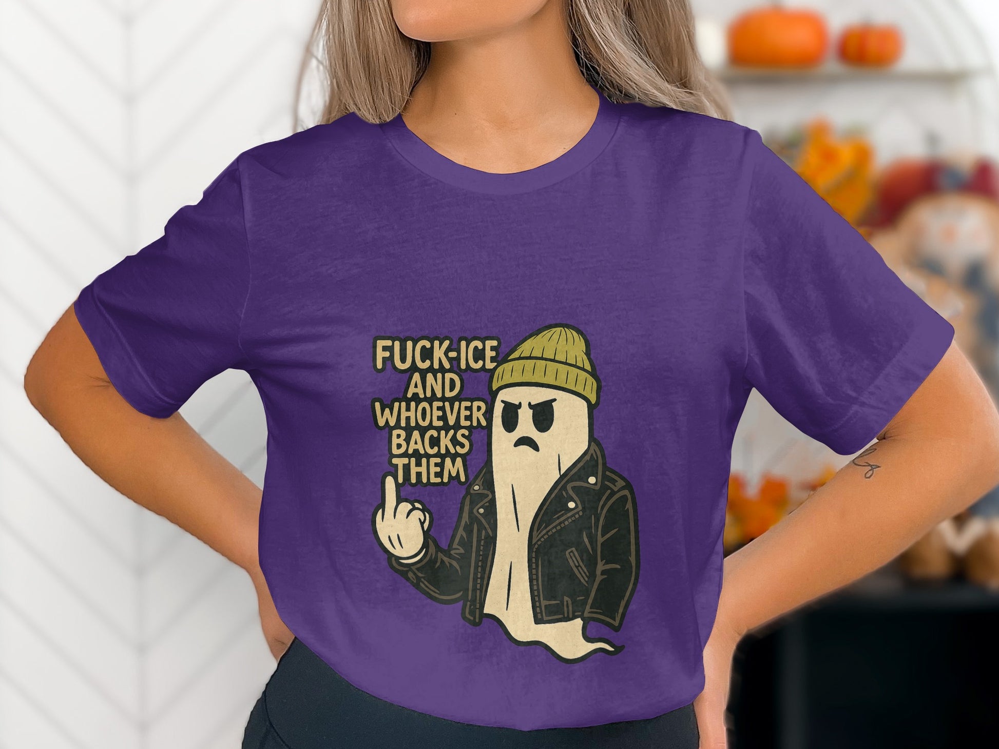 Spooky Rebel Ghost Graphic Tee Shirt Halloween product type