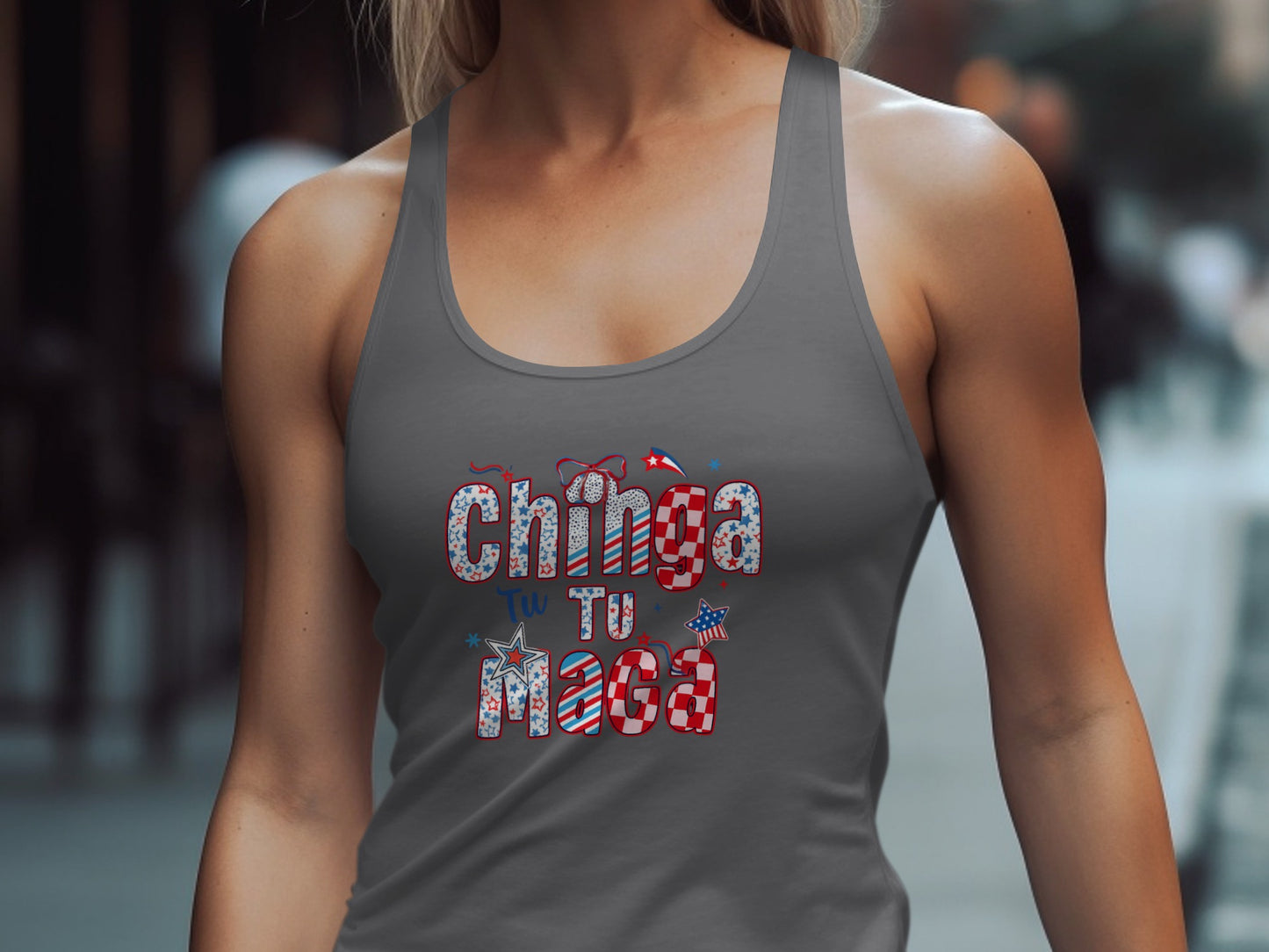 Chinga Tu Maga Decorative Patriotic Tank Top product