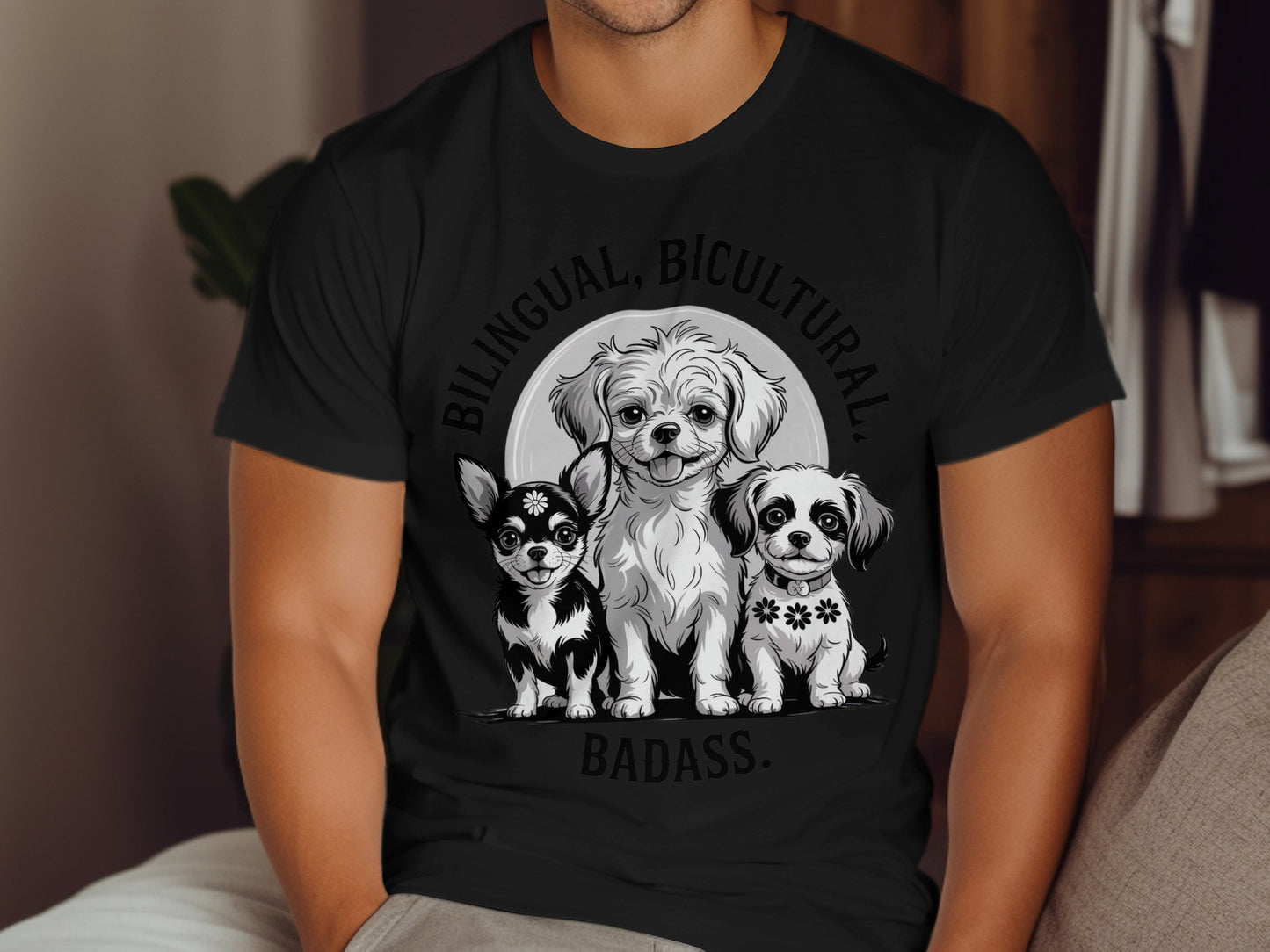 Bilingual Bicultural Badass Adorable Dogs T-Shirt product