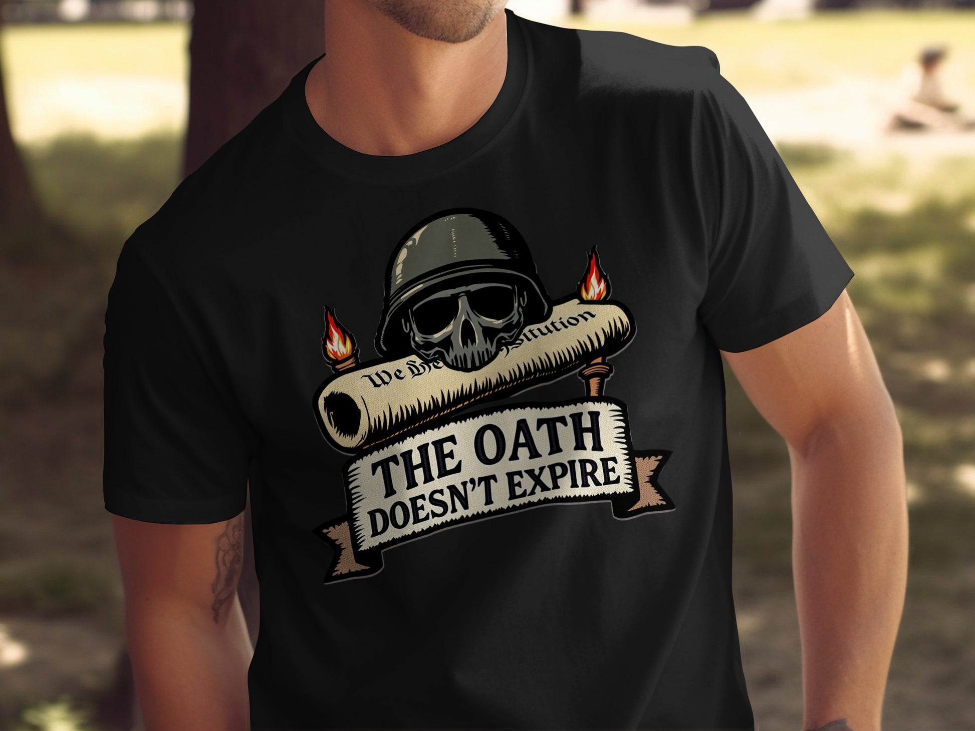 The Oath Doesn't Expire Skull Design T-Shirt