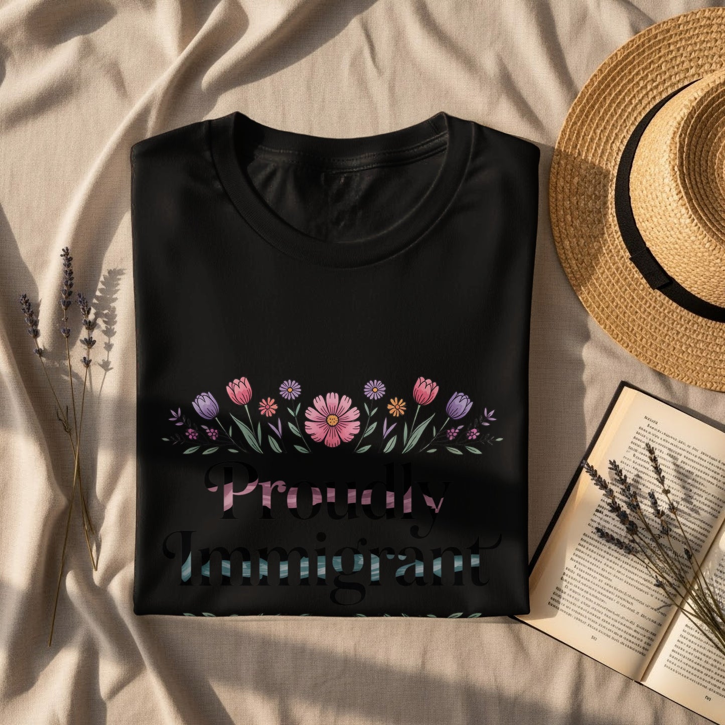 Proudly Immigrant Floral Graphic T-Shirt product type