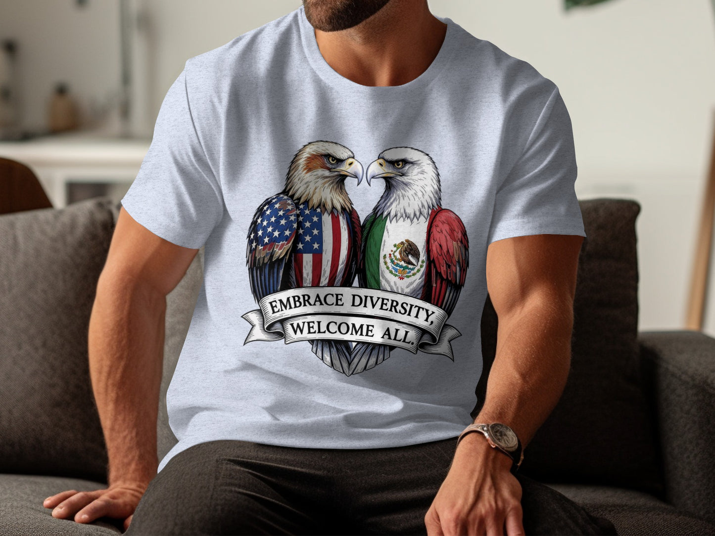 Embrace Diversity Welcome All Eagles Graphic Shirt product type