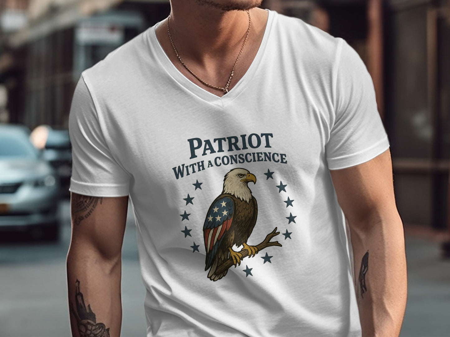 Patriot With a Conscience Graphic T-Shirt product type