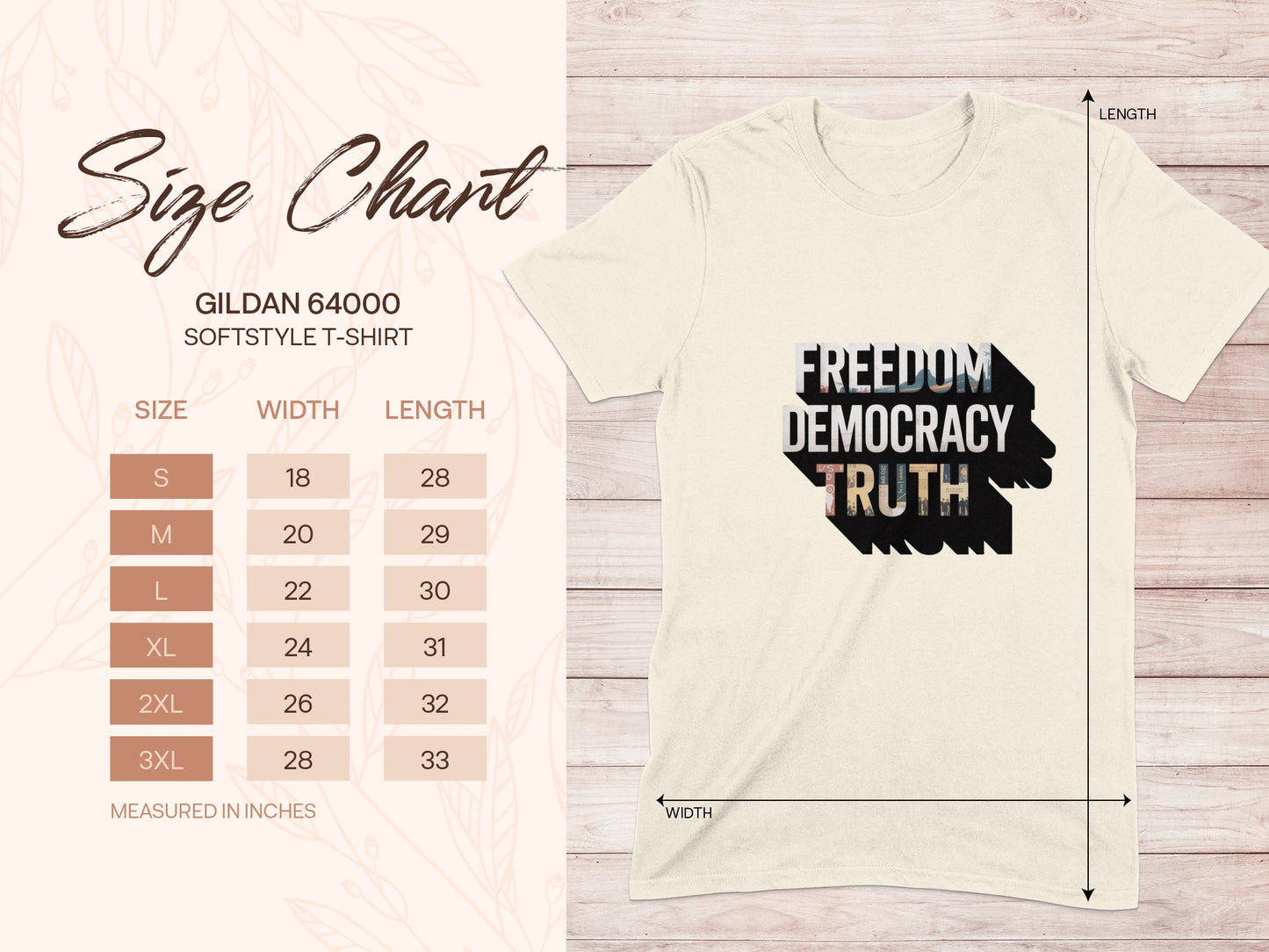 FREEDOM DEMOCRACY TRUTH Graphic T-Shirt Product