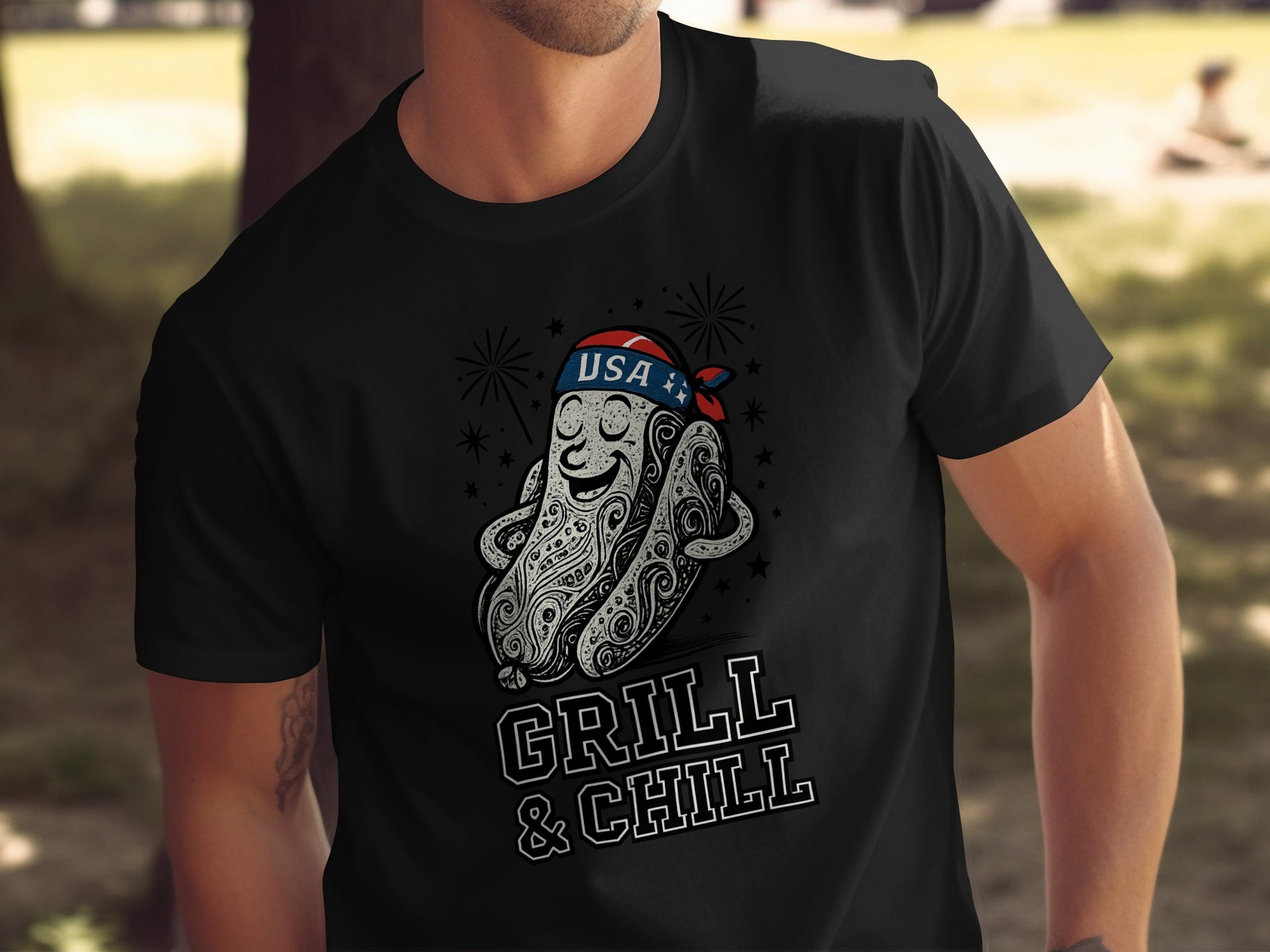 USA Grill and Chill Octopus Graphic T-Shirt product