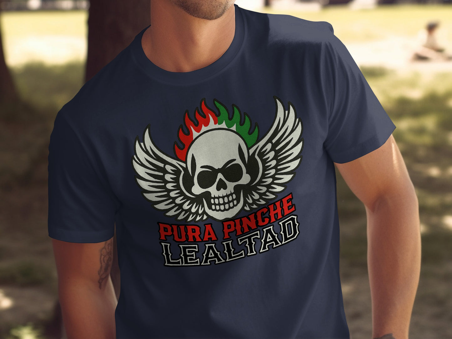 Pura Pinche Lealtad Skull Wings Graphic T-shirt product