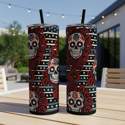Patriotic Skull Design Insulated Tumbler product