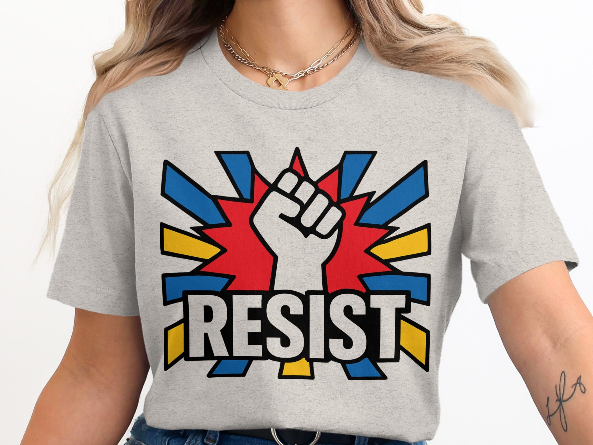 Colorful Resist Design T-shirt Unique Fashionable product