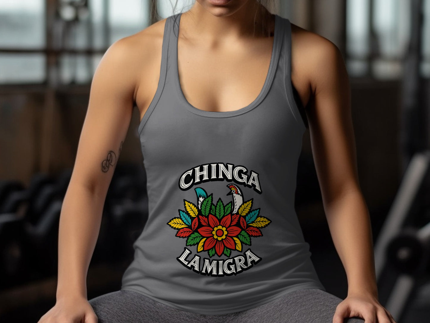 Chinga La Migra Floral Design Athletic product