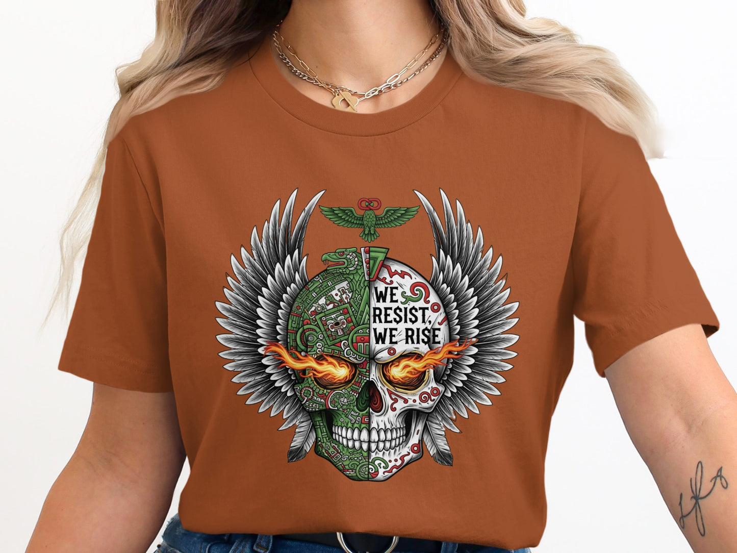 We Resist We Rise Skull with Wings T-shirt product type