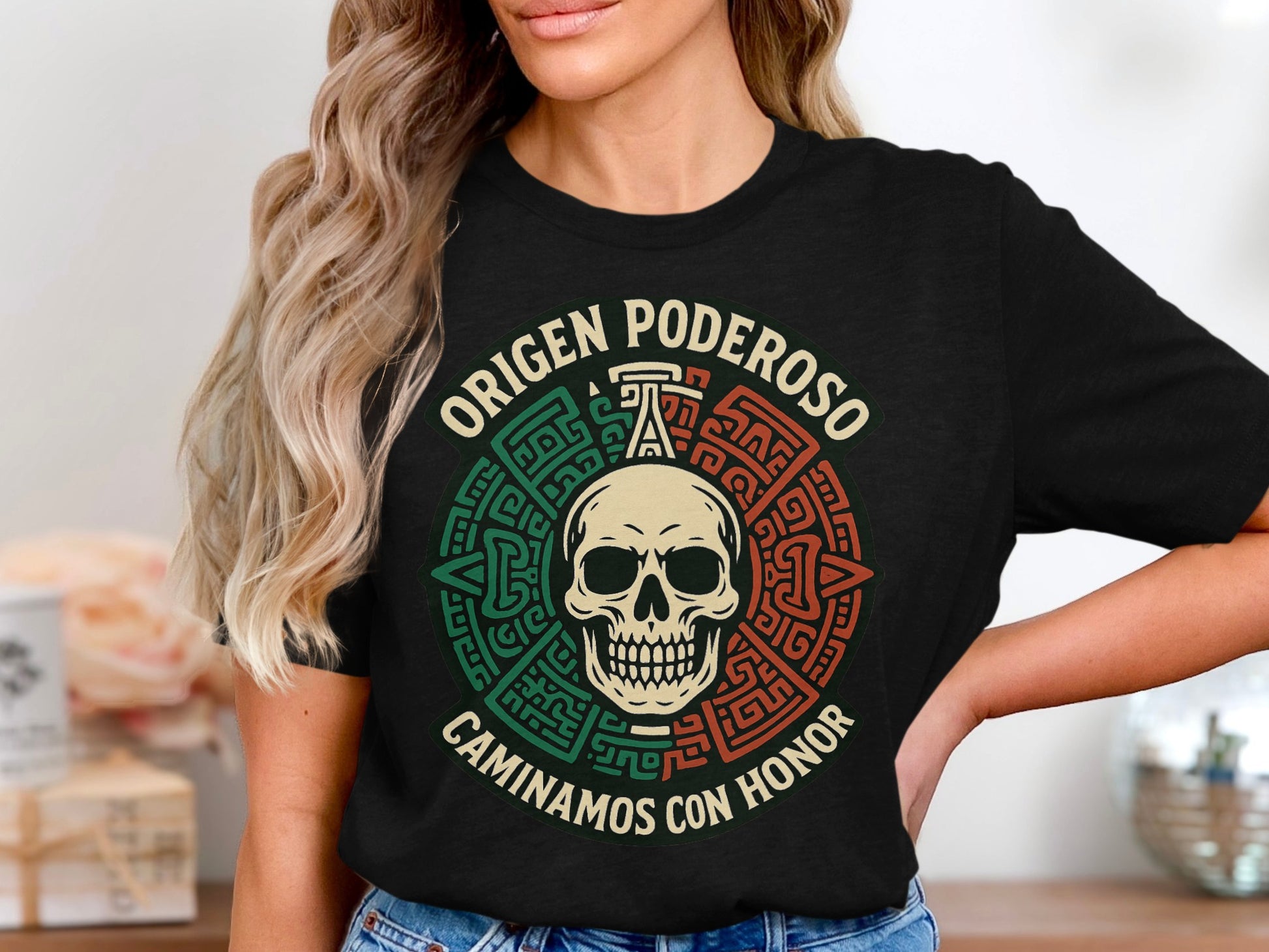 Origen Poderoso Caminamos Con Honor Skull Print Shirt product