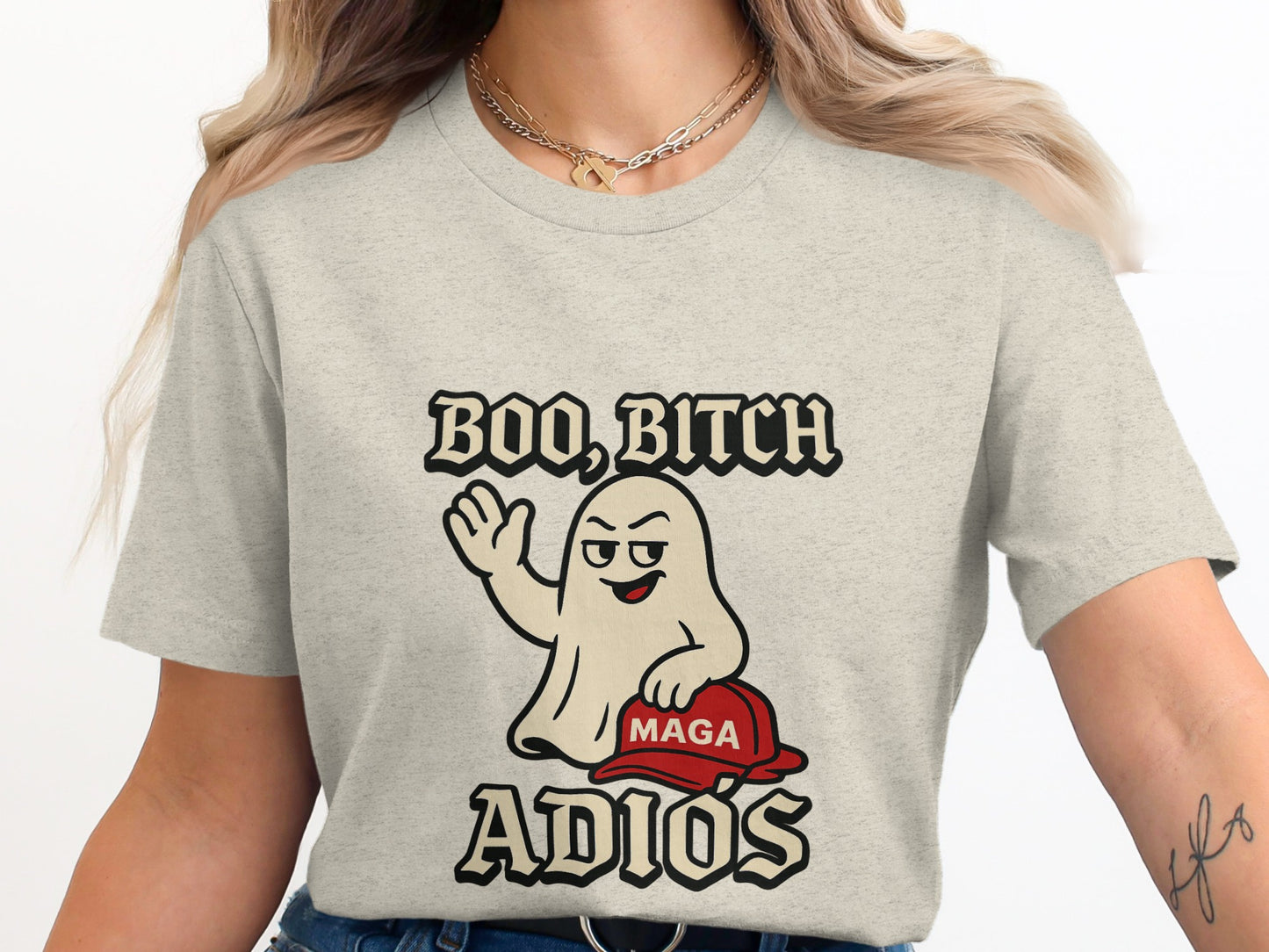 Boo Bitch Adios MAGA Ghost Graphic T-Shirt product type