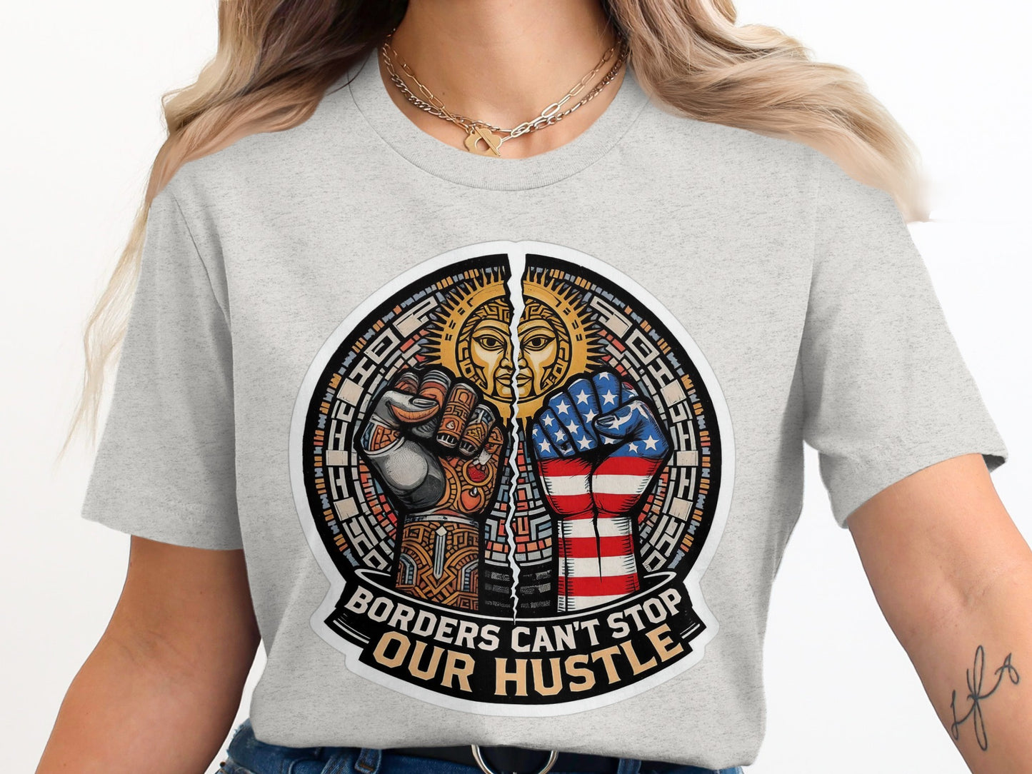 Borders Can't Stop Our Hustle Graphic Tee product