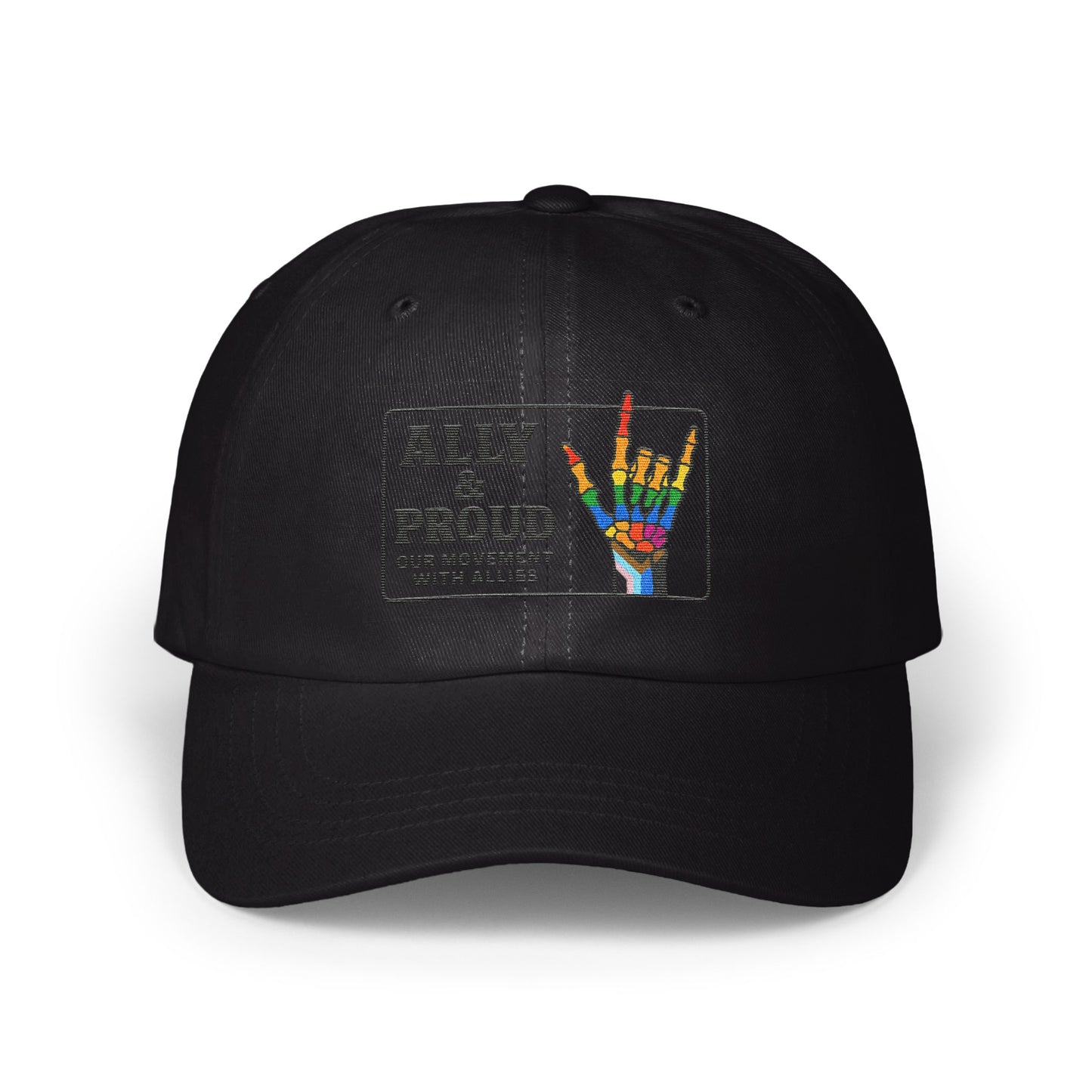 Ally and Proud Colorful Design on Black Hat product