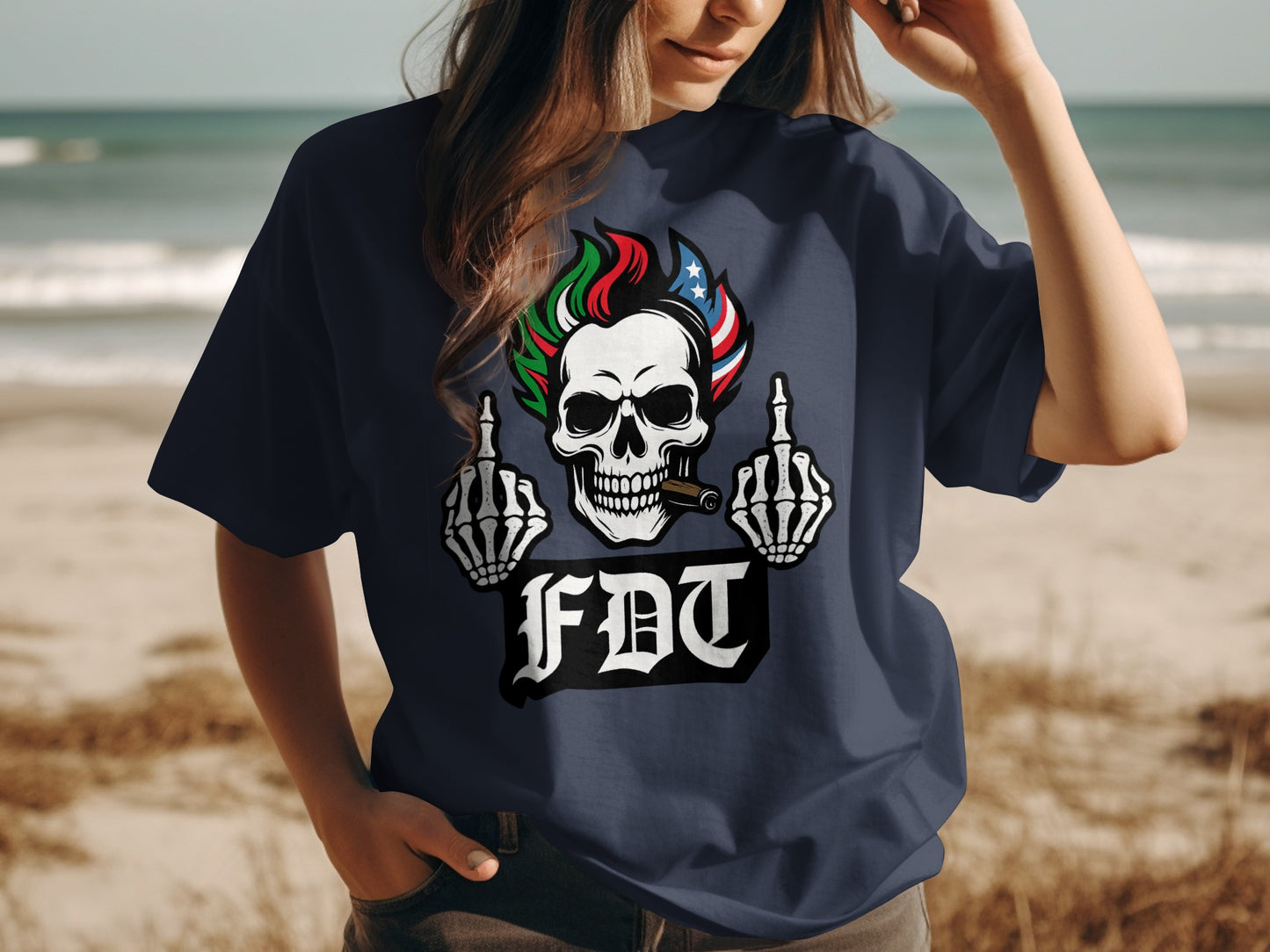 Artistic Skull Graphic on Casual Wear T-Shirt product type