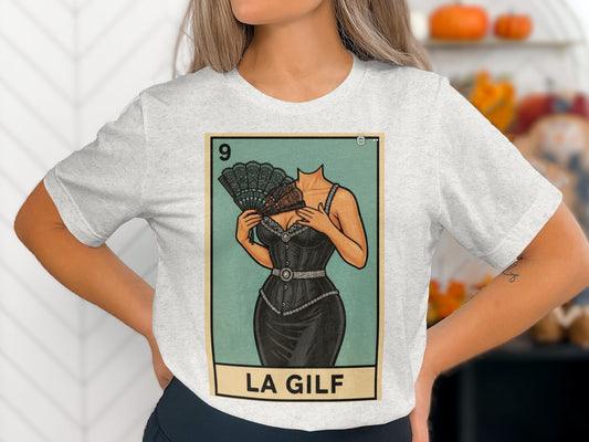 LA GILF Graphic Tee with Creative Card Design product