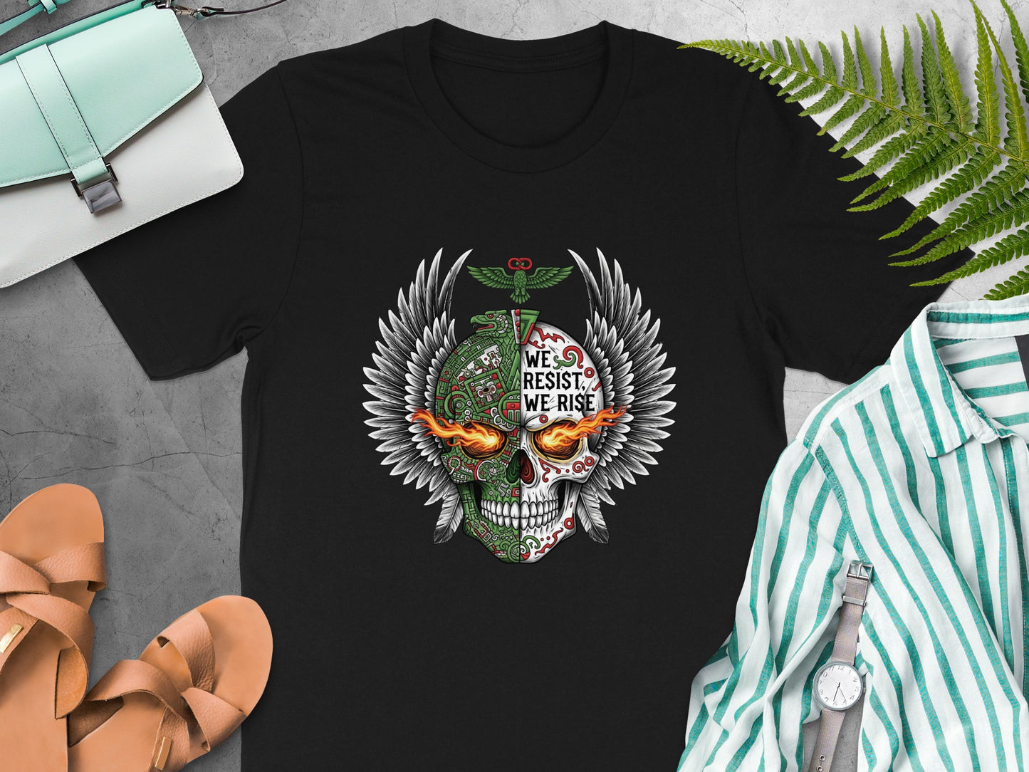 Skull Art Graphic We Resist We Rise T-shirt product