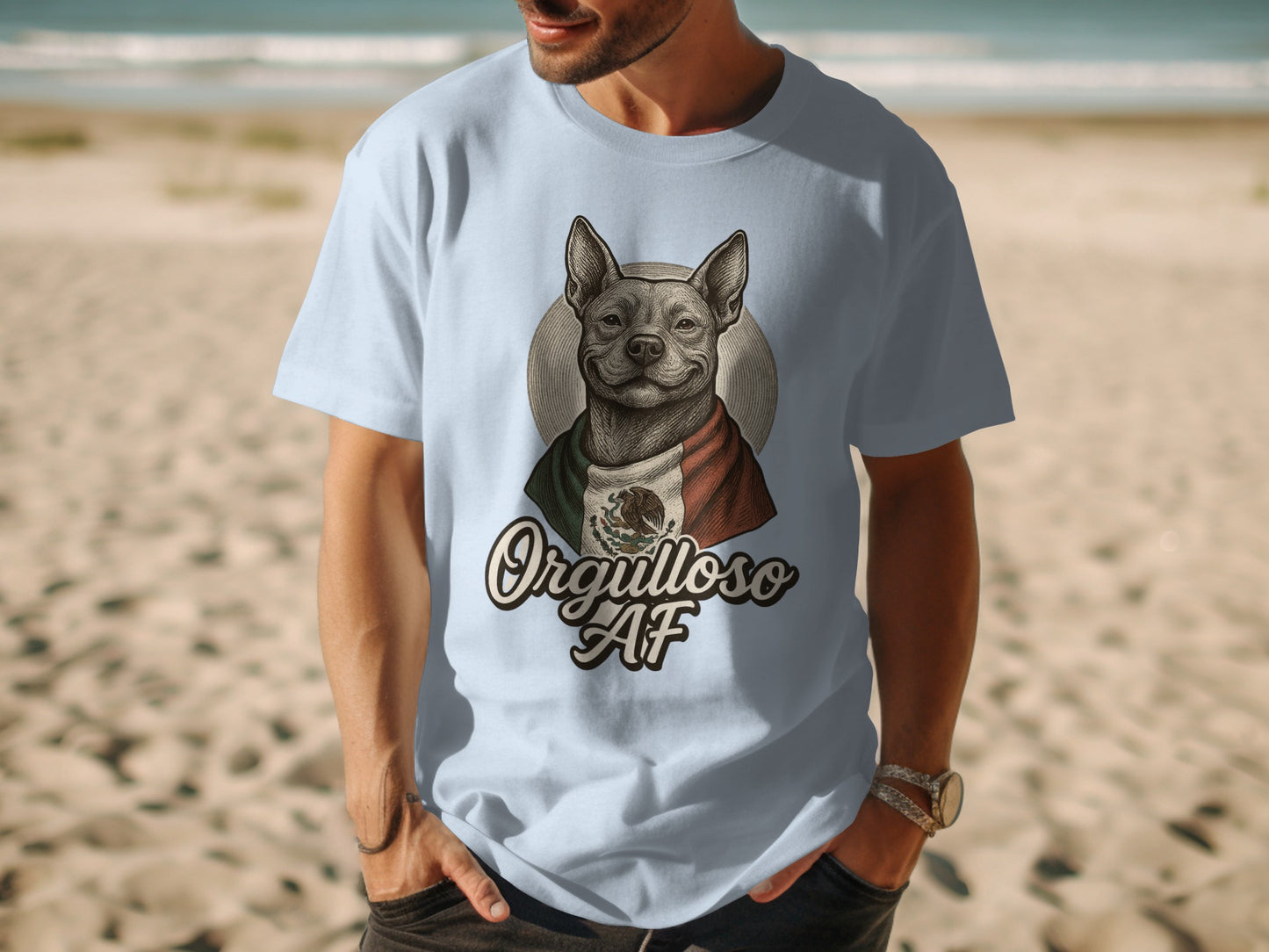 Orgulloso AF Dog with Flag Graphic T-Shirt product